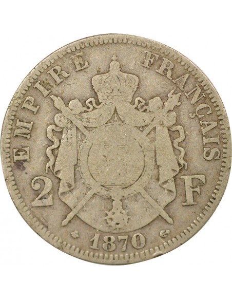 Napoléon III 2 francs Argent 1870 A Paris