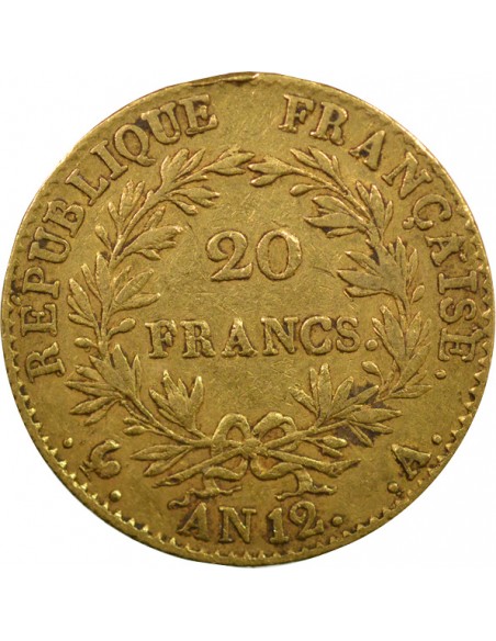 Roi d'Italie 20 Francs Or AN 12 A Paris