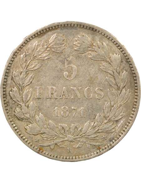 5 Francs Argent 1870 K Bordeaux