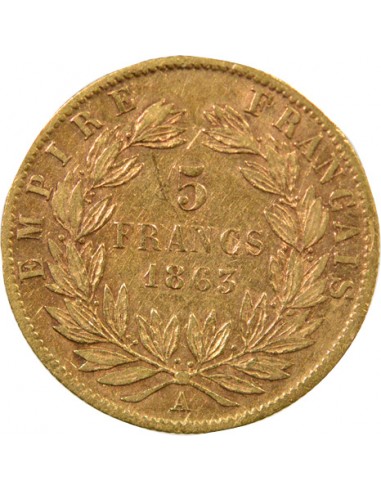5 Francs Or 1863 A Paris