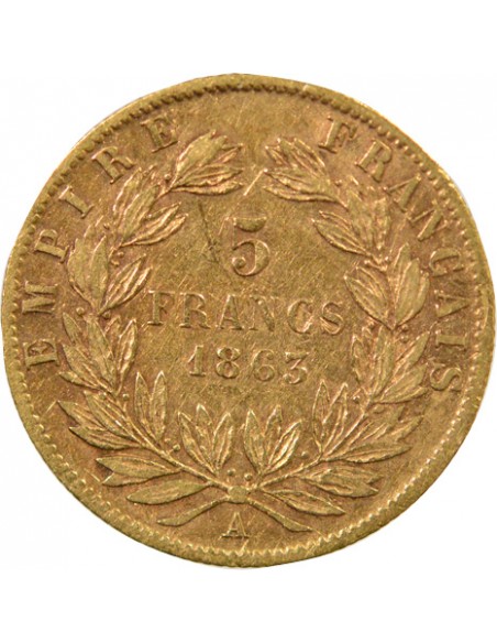 5 Francs Or 1863 A Paris
