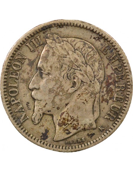 Napoléon III 1 franc Argent 1867 K Bordeaux