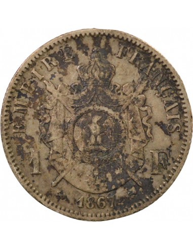 Napoléon III 1 franc Argent 1867 K Bordeaux
