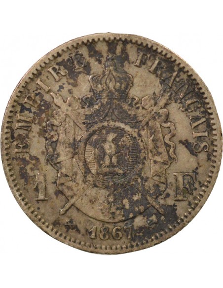 Napoléon III 1 franc Argent 1867 K Bordeaux