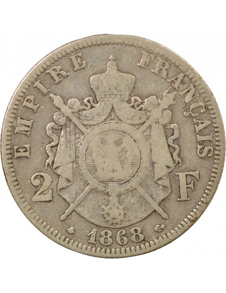 Napoléon III 2 francs Argent 1868 A Paris
