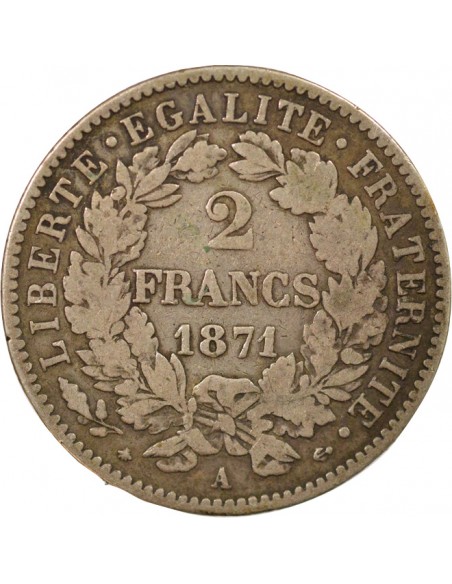 Céres - Demeter 2 francs Argent 1871 A Paris