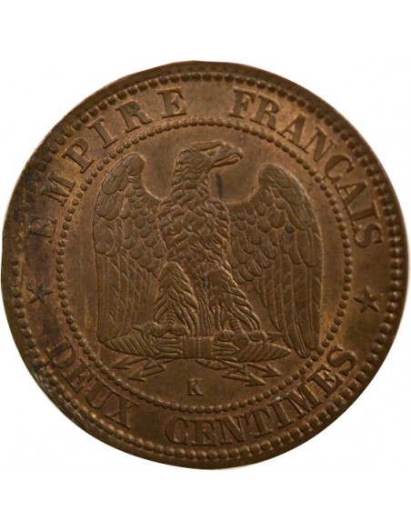 Napoléon III 2 Centimes Bronze 1862 K Bordeaux