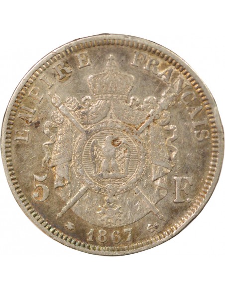 Napoléon III 5 francs Argent 1867 A Paris