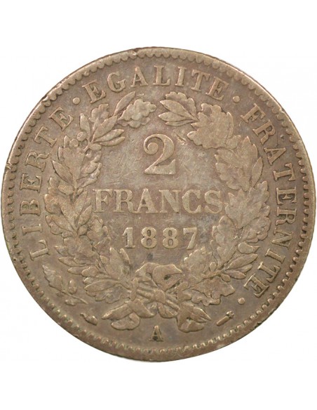 Céres - Demeter 2 francs Argent 1887 A Paris