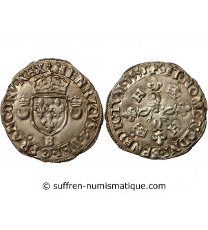 HENRI II - DOUZAIN AUX CROISSANTS 1551 B ROUEN