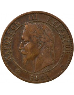 Napoléon III 10 Centimes Bronze 1861 BB Strasbourg 2