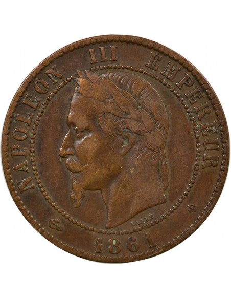 Napoléon III 10 Centimes Bronze 1861 BB Strasbourg