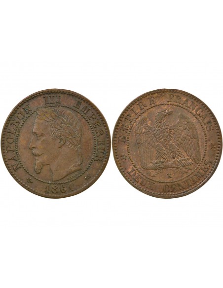 Napoléon III 2 Centimes Bronze 1861 K Bordeaux