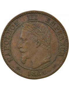 Napoléon III 2 Centimes Bronze 1861 K Bordeaux 2
