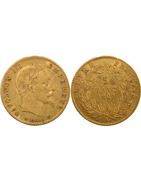 5 Francs Or 1867 A Paris