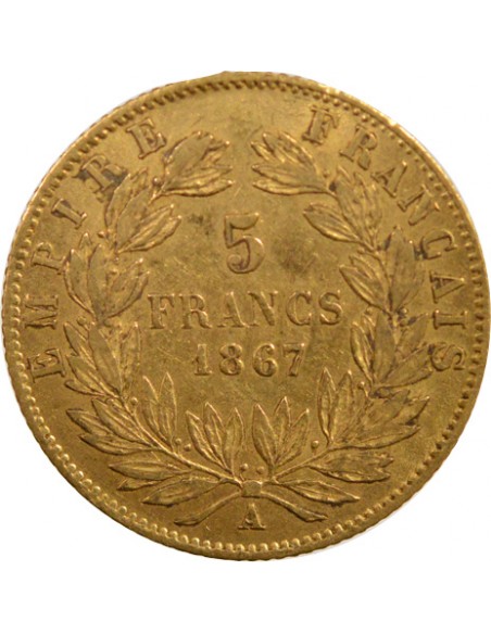 5 Francs Or 1867 A Paris