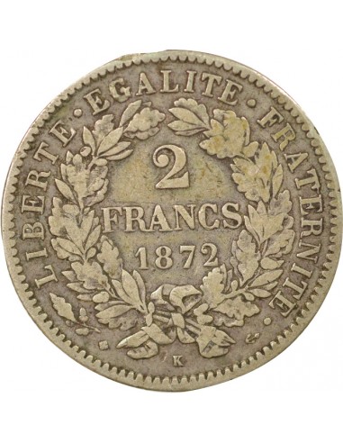 Céres - Demeter 2 francs Argent 1872 K Bordeaux
