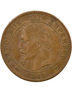 Napoléon III 2 Centimes Bronze 1861 A Paris 2