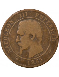Napoléon III 10 Centimes Bronze 1855 B Rouen 2
