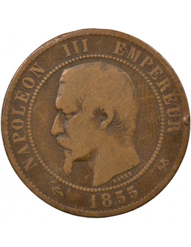 Napoléon III 10 Centimes Bronze 1855 B Rouen