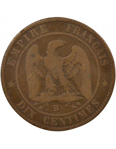 Napoléon III 10 Centimes Bronze 1855 B Rouen