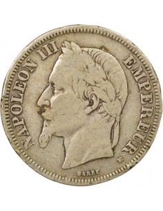 Napoléon III 2 francs Argent 1866 BB Strasbourg 2