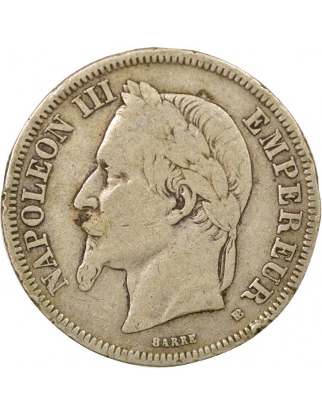 Napoléon III 2 francs Argent 1866 BB Strasbourg