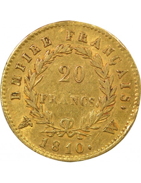 Roi d'Italie 20 francs Or 1810 W Lille