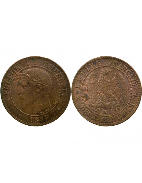 Napoléon III 2 Centimes Bronze 1855 K Bordeaux