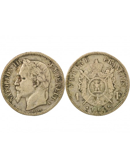 Napoléon III 1 franc Argent 1867 A Paris