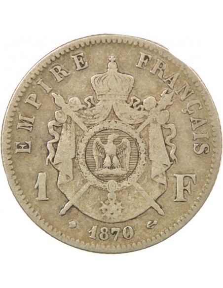 Napoléon III 1 franc Argent 1870 BB Strasbourg