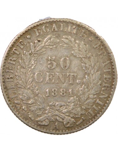 Céres - Demeter 50 centimes Argent 1881 A Paris