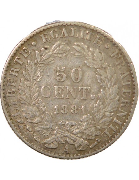Céres - Demeter 50 centimes Argent 1881 A Paris