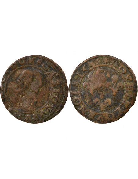 Gaston d'Orléans Type 8 1 double tournois Cuivre 1638 Trévoux
