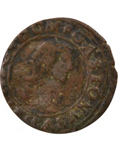 Gaston d'Orléans Type 8 1 double tournois Cuivre 1638 Trévoux 2