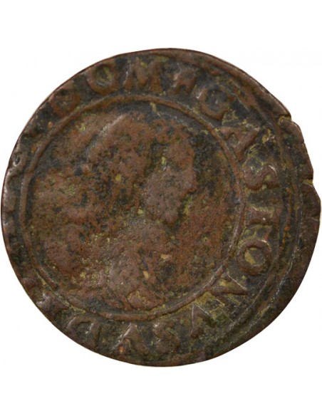Gaston d'Orléans Type 8 1 double tournois Cuivre 1638 Trévoux