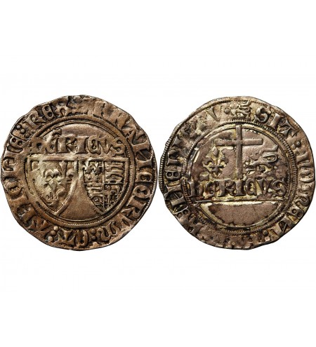 HENRI VI - BLANC AUX ECUS 1422 / 1453 ﻿ROUEN