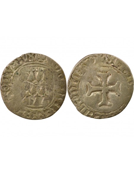 Jean V dit le Sage A la Targe 1 blanc Billon 1434-1442 Redon