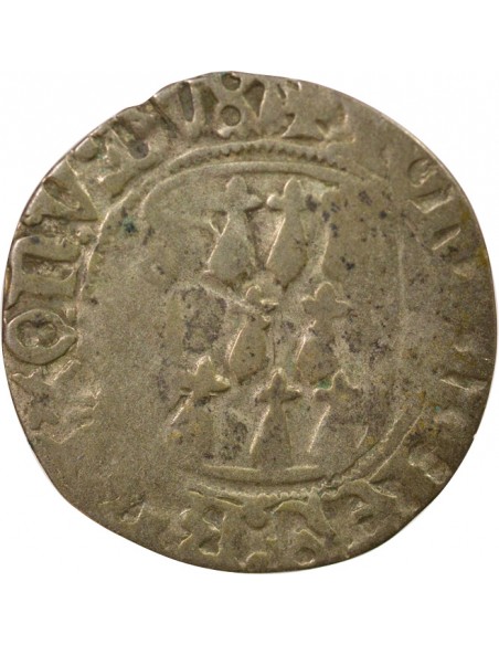 Jean V dit le Sage A la Targe 1 blanc Billon 1434-1442 Redon