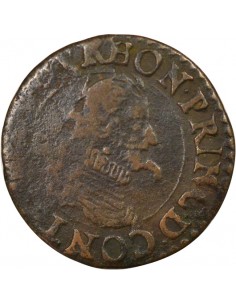 François de Bourbon-Conti Type 8 1 double tournois Cuivre 1605-1614 2