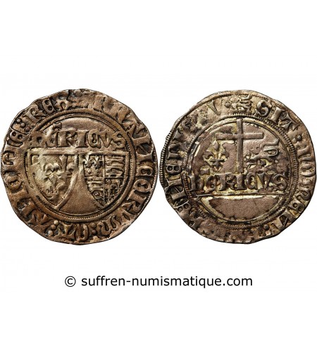 HENRI VI - BLANC AUX ECUS 1422 / 1453 ﻿ROUEN
