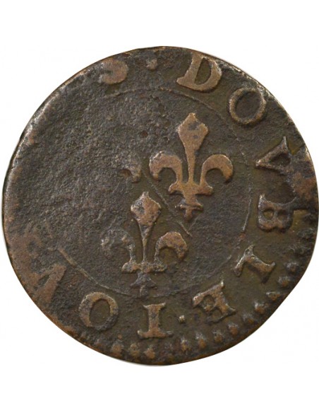 François de Bourbon-Conti Type 8 1 double tournois Cuivre 1605-1614