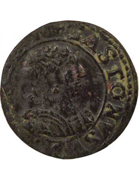 Gaston d'Orléans Type 12 1 double tournois Cuivre 1639-1640 Trévoux