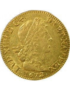 Louis XIV Aux Huit L 1 louis d'or Or 1672 L Bayonne 2