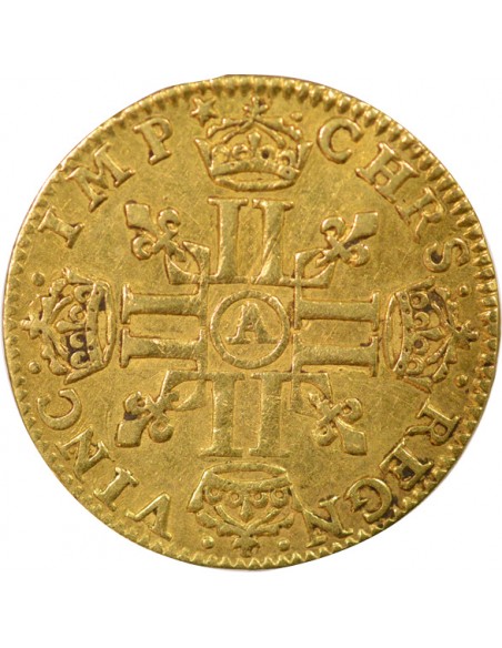 Louis XIII A la Mèche Longue 1/2 louis d'or Or 1642 A - Paris