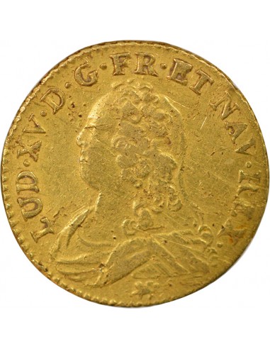 Louis XV Au Buste Habillé 1 louis d'or Or 1731 T Nantes