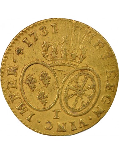 Louis XV Au Buste Habillé 1 louis d'or Or 1731 T Nantes