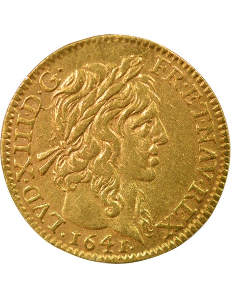 Louis XIII A la Mèche Longue 1/2 louis d'or Or 1641 A - Paris