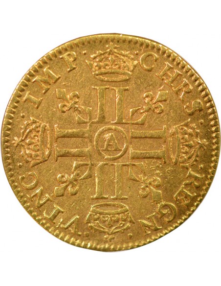 Louis XIII A la Mèche Longue 1/2 louis d'or Or 1641 A - Paris