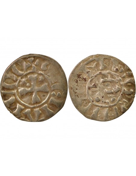 Duché de Bretagne Étienne I de Penthièvre 1 denier Billon 1138-1184 Guingamp